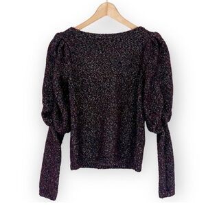 Club Monaco Metallic Puff Sleeve Sweater
